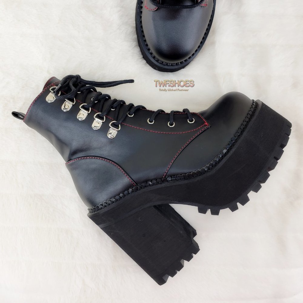 Gothic Punk Chunky Heel Platform Rocker Ankle Boot